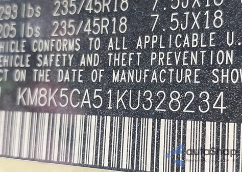 2019 Hyundai Kona Ultimate from USA, damaged, VIN KM8K5CA51KU328234